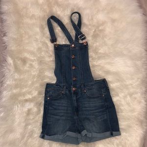 Guess Jeans Overall Shorts with Rose Gold